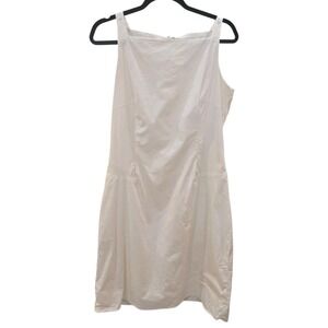 Gap womens size 14 solid white a-line dress back‎ zipper 100% COTTON LINED #453